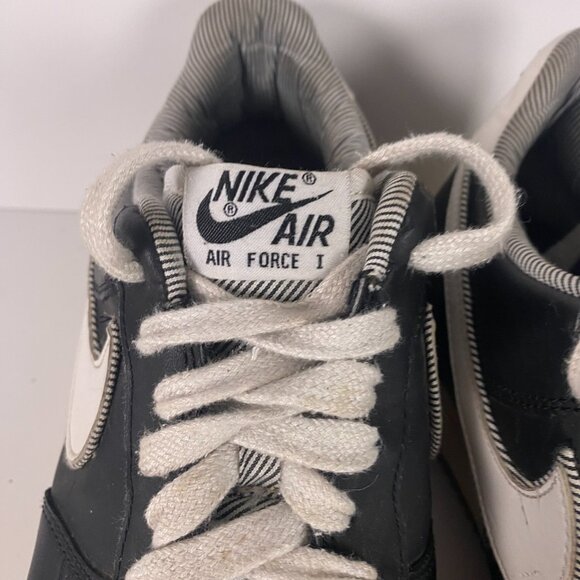 Nike Air Force 1 Sneakers Men's Sz 10 Shoes Black Seersucker Pack Low Pinstripe - Picture 6 of 14